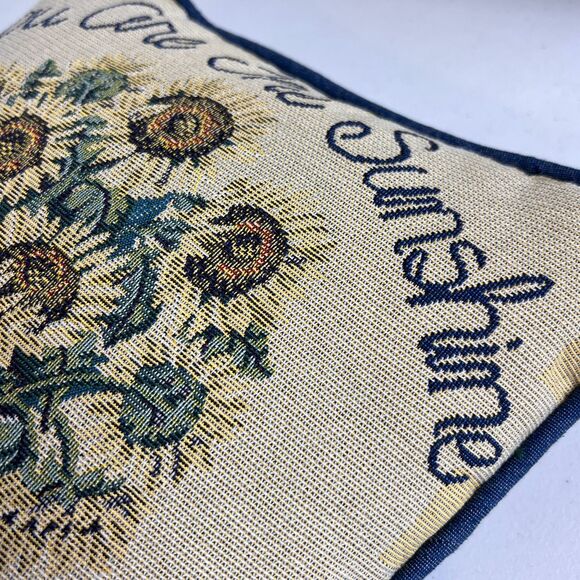 Sunflower Tapestry Pillow 12" x 12" You Are The Sunshine Of My Life Pillow Decor - Picture 4 of 8